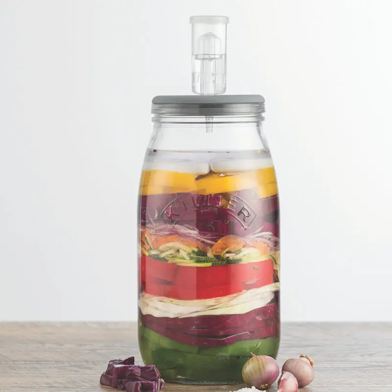3-Liter Glass Fermentation Jar With Airlock Lid 1