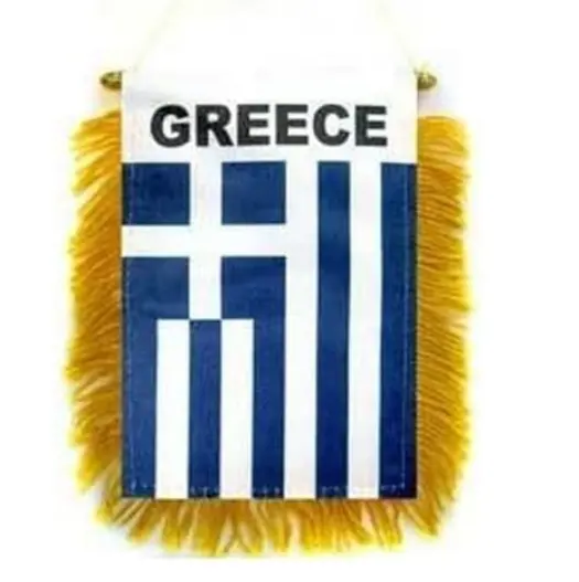 4X6 Inch Greek Flag With Suction Cup And Integrated Hanging Cord 1