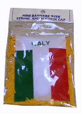 4X6 Inch Italian Flag Featuring Suction Cup Mount And Hang String 1