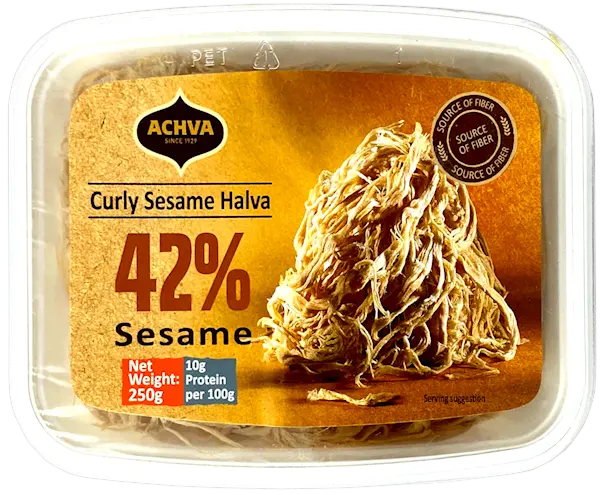 Achva Curly Shredded Sesame Halva – Light & Fluffy Texture, 8.8 Oz 1