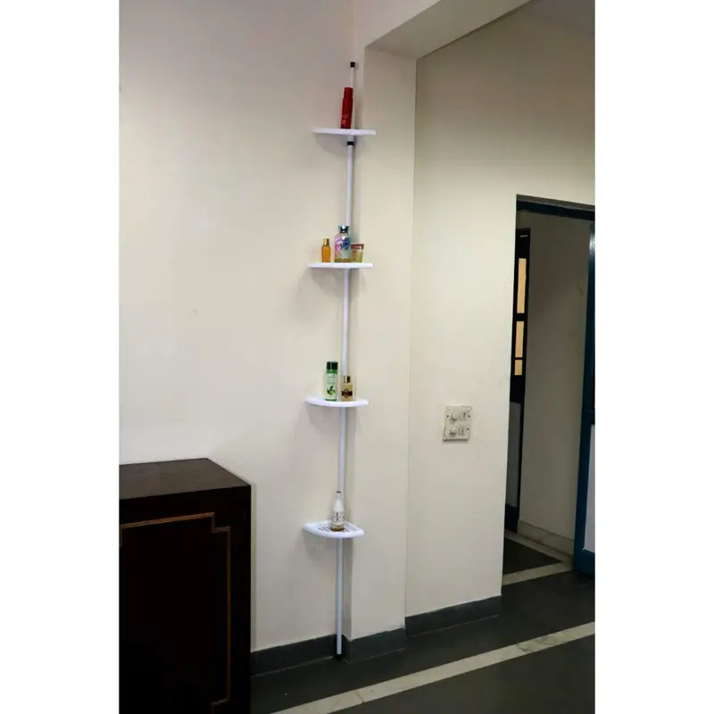Adjustable 4-Tier Wall-Mounted Shelf Rack For Compact Storage 1