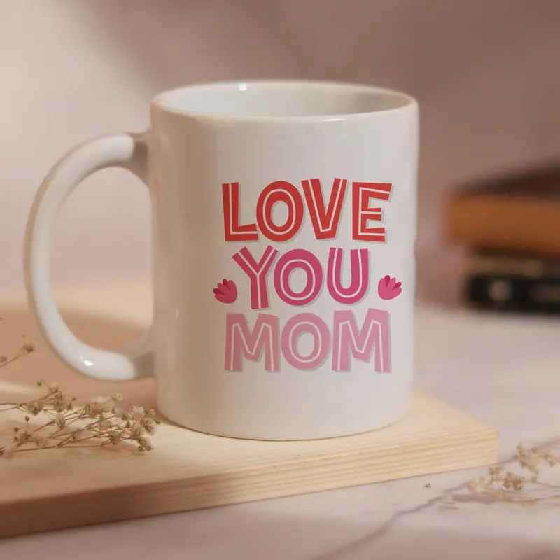 Affectionate 'Love You, Mom' Ceramic Mug 1