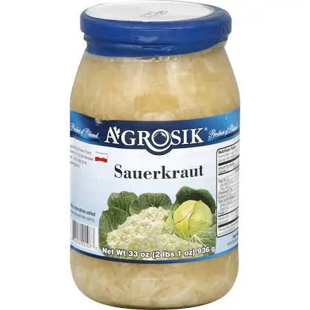 Agrosik Traditional Sauerkraut, 33 Oz Fresh-Fermented Cabbage 1