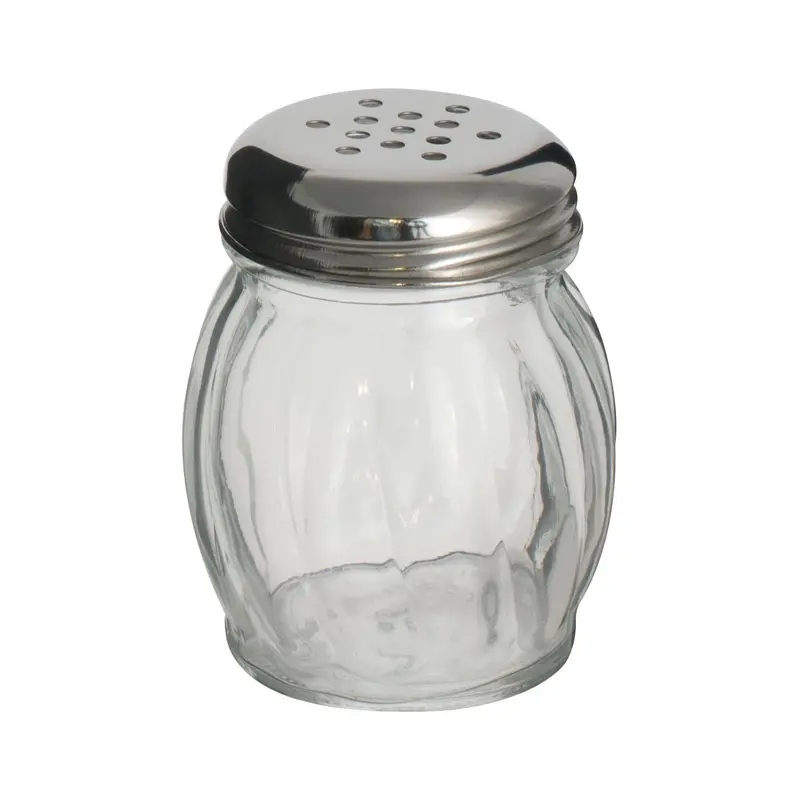 Alegacy 6 Oz Glass Cheese Dispenser With Perforated Stainless Lid 1