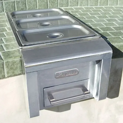 Alfresco 14-Inch Cart-Mounted Food Warmer For Outdoor Entertaining 1