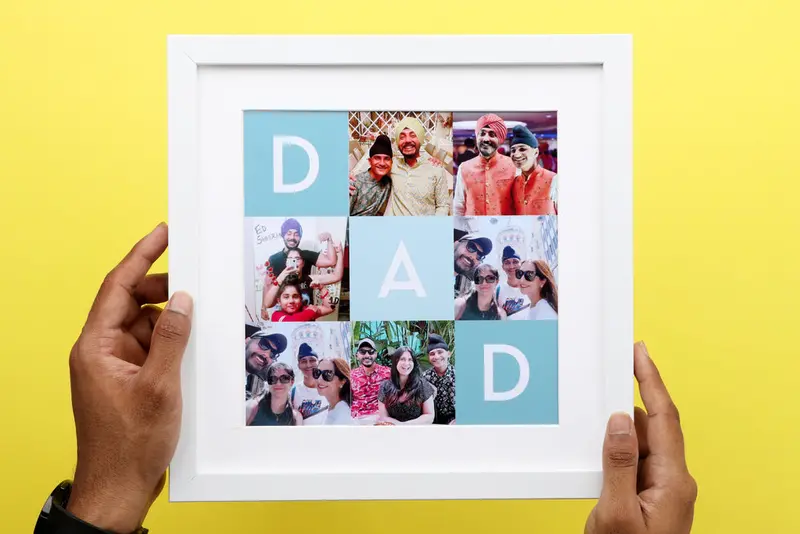 Artistic Mosaic Frame Celebrating Fatherhood 1