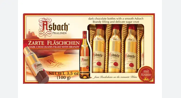Asbach Brandy-Filled Chocolate Bottles – Pack Of 8, 100G 1