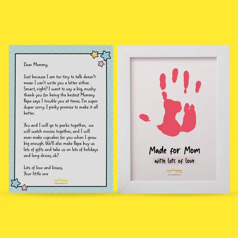 Baby Footprint Art & Custom Letter Duo 1
