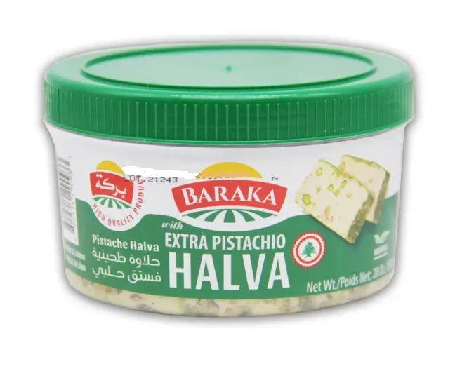 Baraka Pistachio Halva – Rich Sesame Candy With Roasted Pistachios, 14 Oz (400 G) 1