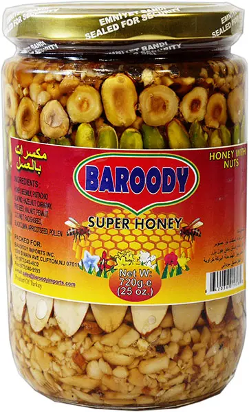 Baroody Super Honey With Mixed Nuts – 720G (25 Oz) Jar 1