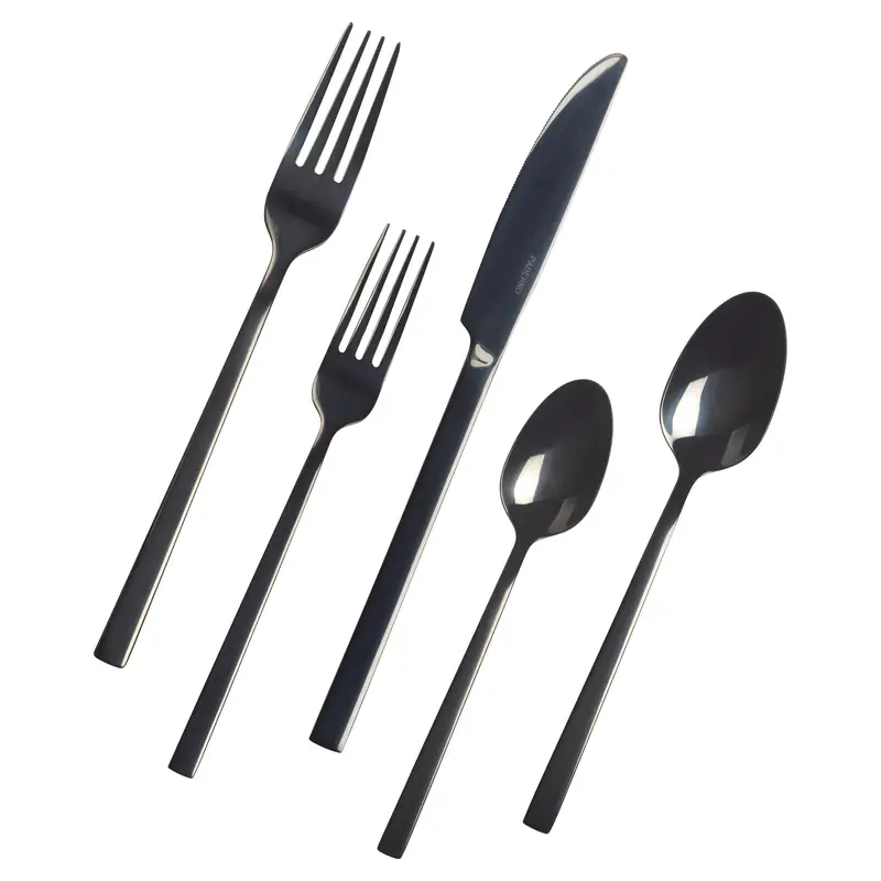 Belvedere Black Polished 20-Piece Flatware Collection 1