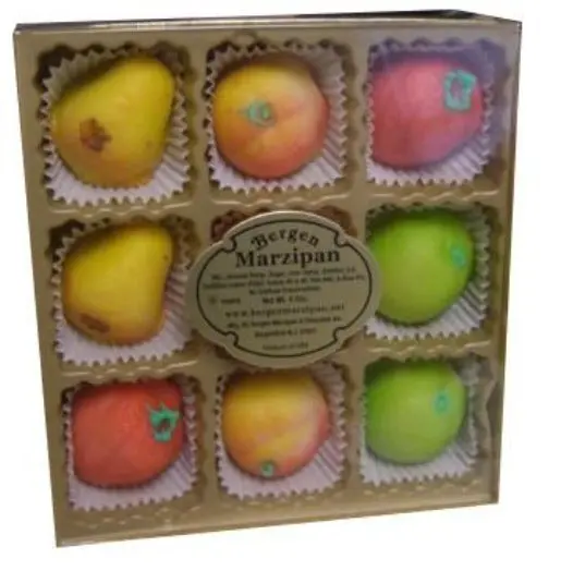 Bergen Marzipan Assorted Fruit Candy Box – 4 Oz 1