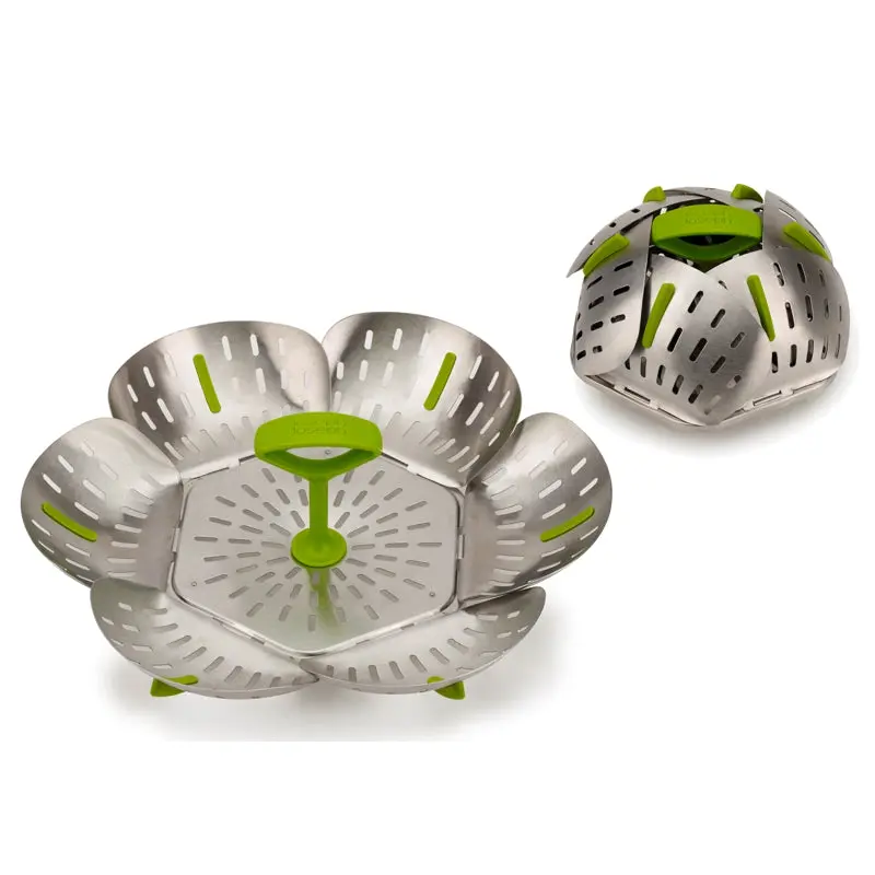 Bloom Premium Steel Steamer Basket – Foldable & Dishwasher-Safe 1
