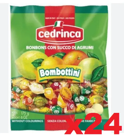 Bombottini Citrus Candies (Cedrinca) – Case Of 24 × 150G 1