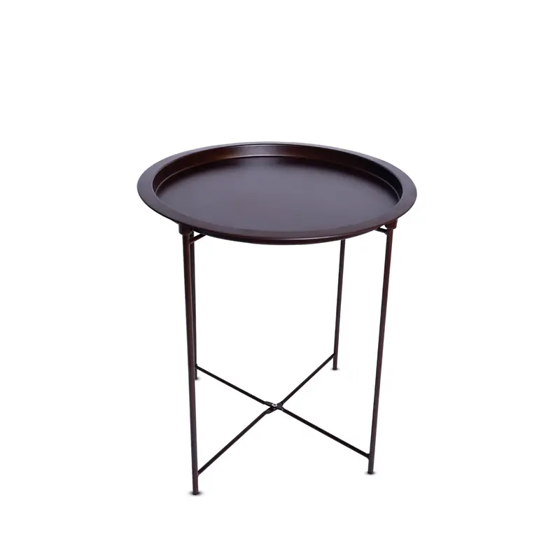 Brown Foldable Coffee Table – Compact, Portable Living Room Furniture 1