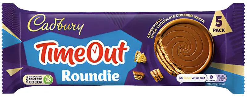 Cadbury Timeout Roundie Wafer Chocolate Bar, 150G 1