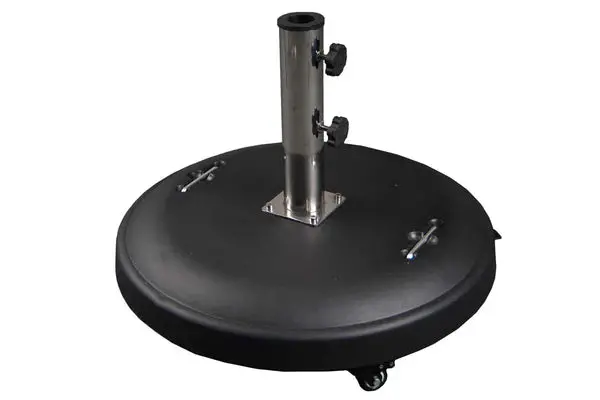 California Umbrella 110 Lb Resin Umbrella Base With Concrete Fill And Rolling Wheels 1
