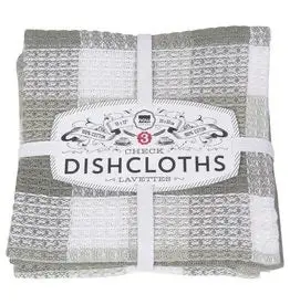 Checkered Dishcloth Set – 3-Pack Absorbent Cotton Cloths 1