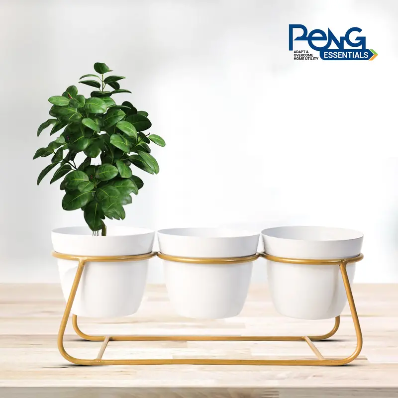 Classic White Metal Indoor Vase/Planter – Clean, Versatile Design 1