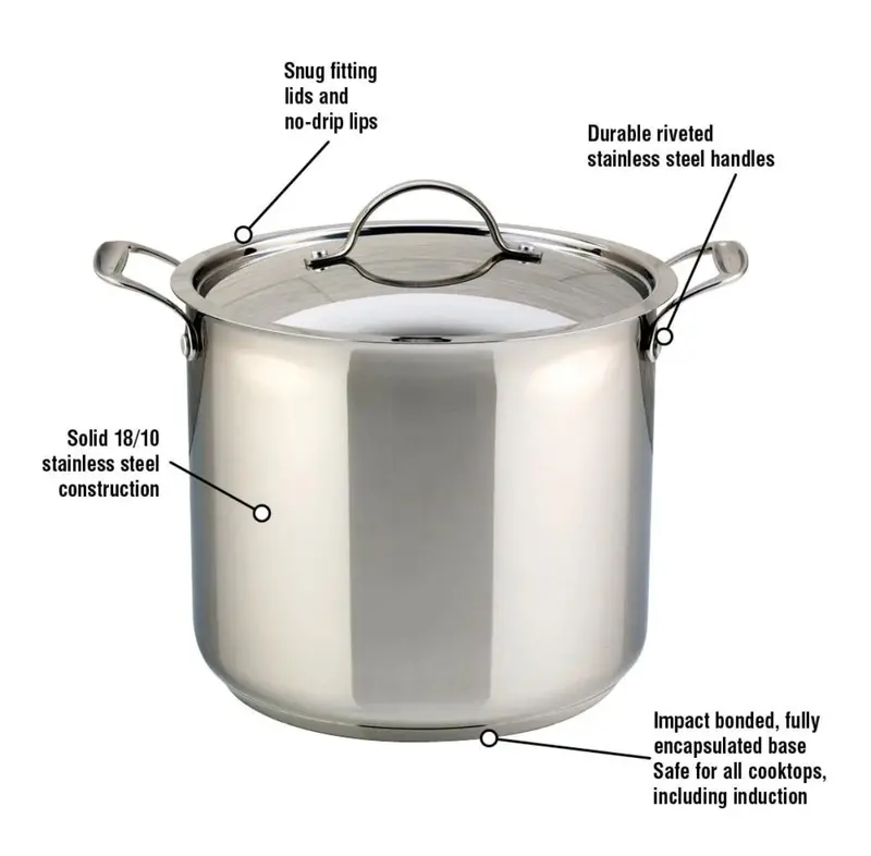 Confederation Heavy-Gauge 14-Liter Stainless Steel Stockpot 1