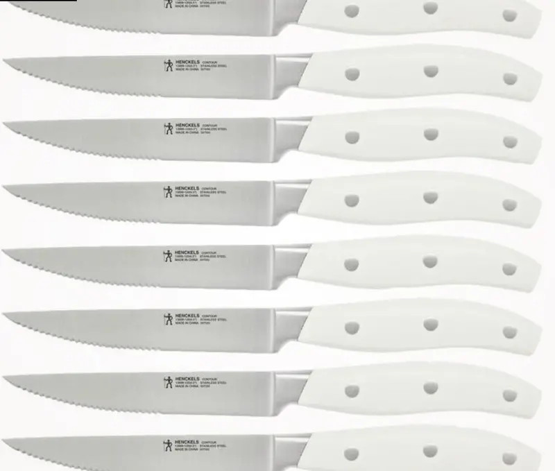 Contour White Stainless Steel Steak Knife Set 1
