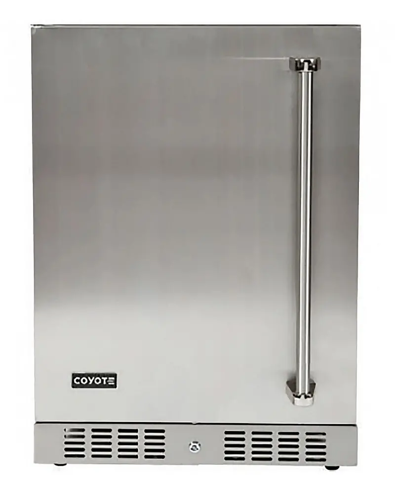 Coyote 24" Outdoor Refrigerator – Left-Hinged Locking Solid Door 1
