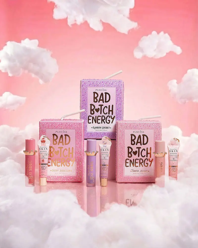 Crystal Bad Bitch Energy Trio – Glow Serum, Lip Oil & Eye Gloss Set 1