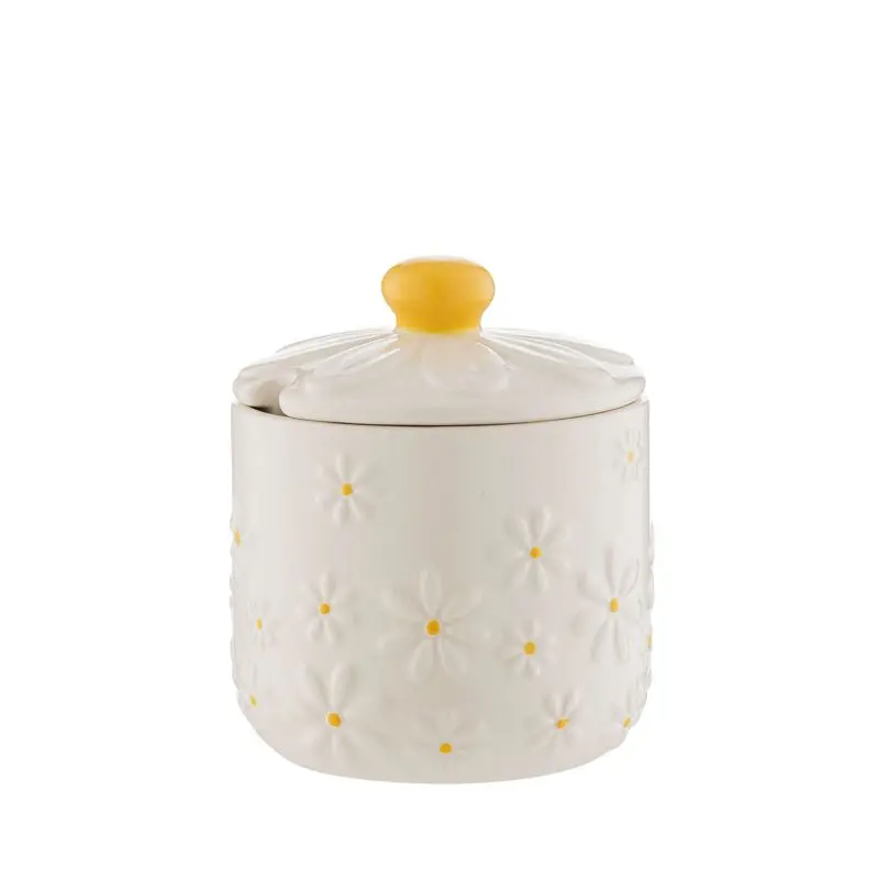 Daisy Porcelain Sugar Bowl With Matching Lid 1