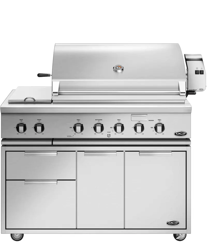 Dcs 48-Inch Series 7 Freestanding Grill With Dual Integrated Side Burners 1