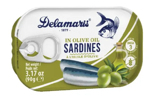 Delamaris Sardines Packed In Extra Virgin Olive Oil – 90 G Can 1
