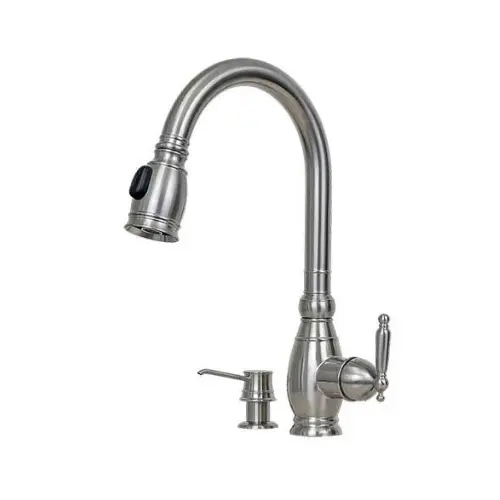 E-Stainless Poseidon Kps3034 Right-Side Large-Bowl Sink Kit: Soap Dispenser, Strainer, Grates, And M601R Drain 1