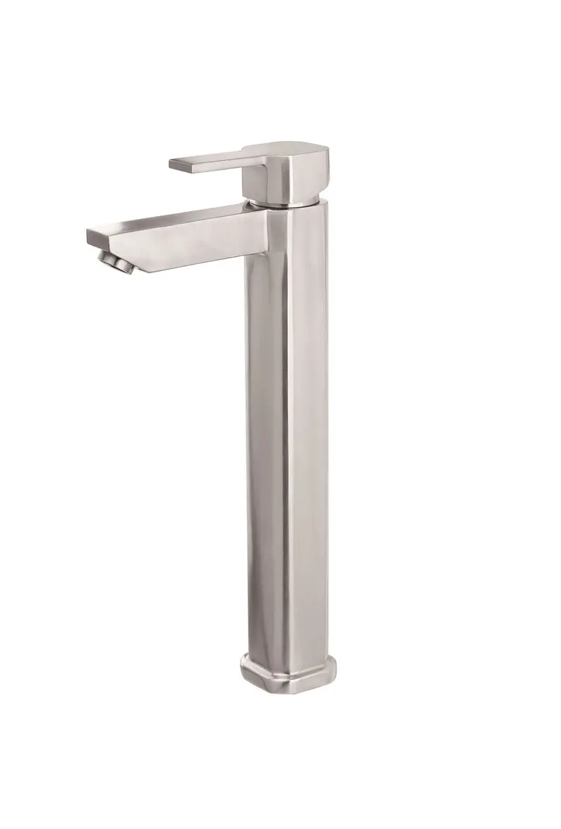 E-Stainless Single-Handle Vessel Sink Faucet With Pop-Up Drain — 12.6" Height 1