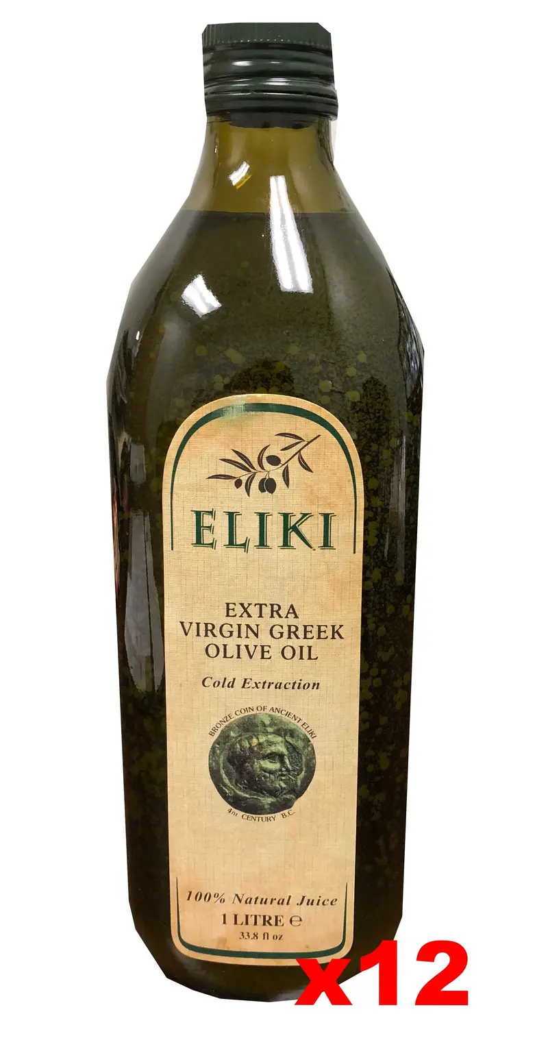 Eliki Extra Virgin Olive Oil – Case Of 12 X 1L Bottles, Cold-Pressed Greek Evoo 1