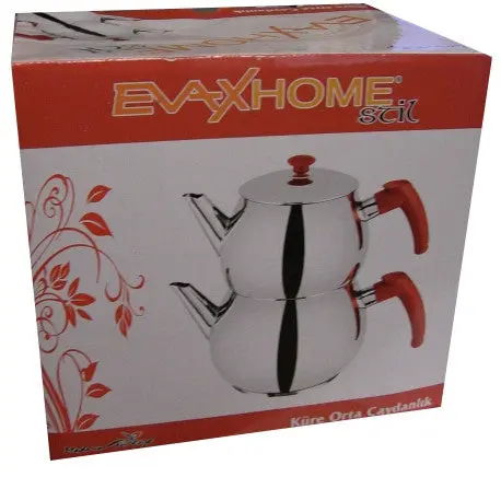 Evaxhome Stainless Steel Tea Kettle Set – 2-Piece Medium-Size Plain Design 1