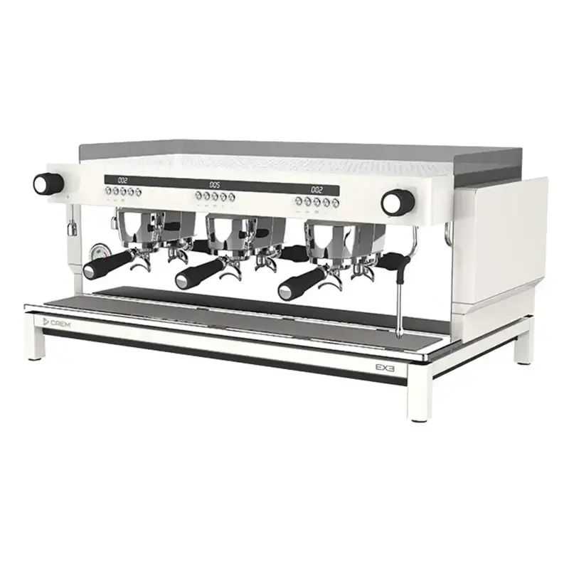 Expobar Crem Ex3 Triple-Group Espresso Machine – Stainless Steel & White, High-Cup Clearance 1