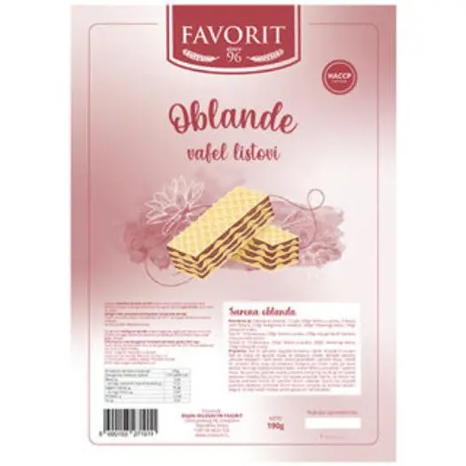Favorit Oblande Wafer Sheets, 190 G 1