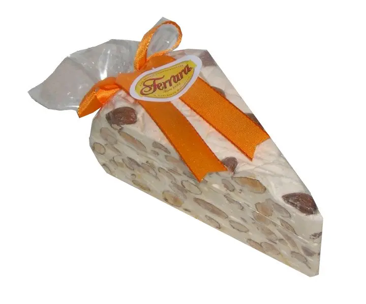 Ferrara Soft Torrone Wedge With Almonds – 4.4 Oz (125G) Individually Wrapped 1