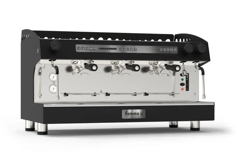 Fiamma Caravel Triple-Group Espresso Machine – Robust Black Commercial Model 1