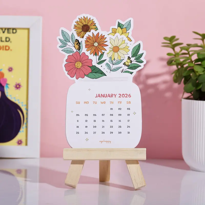 Floral Theme Wall Calendar Pack – 10 Pieces 1
