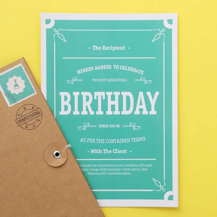 Fun Birthday Agreement Print 1