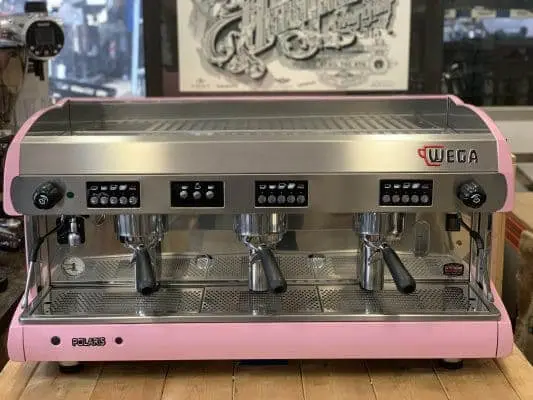 Gently Used Wega Polaris 3-Group Espresso Machine With Pink Accents 1