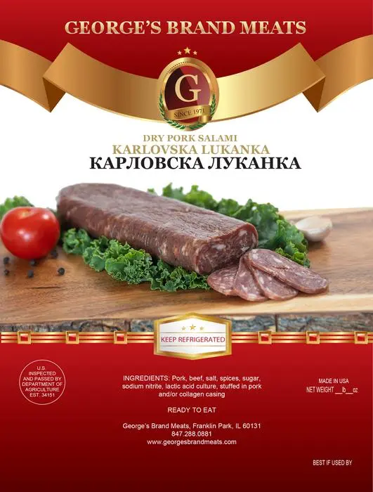 George’S Lukanka Dry Pork Salami – Bulgarian-Style, ~1 Lb (Ctapa) 1