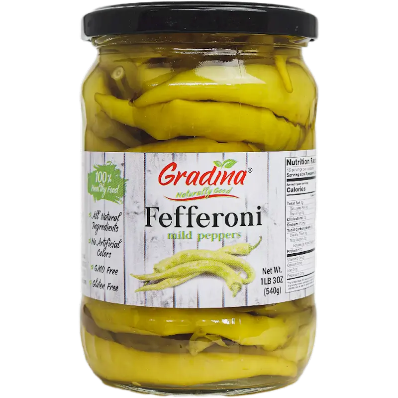 Gradina Mild Thin Fefferoni Peppers, 19 Oz (540 G) Jar 1