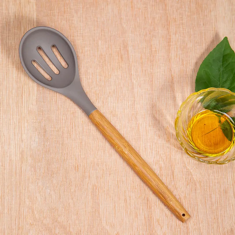 Grey Silicone Slotted Spoon – Ergonomic, Dishwasher-Safe Utensil 1