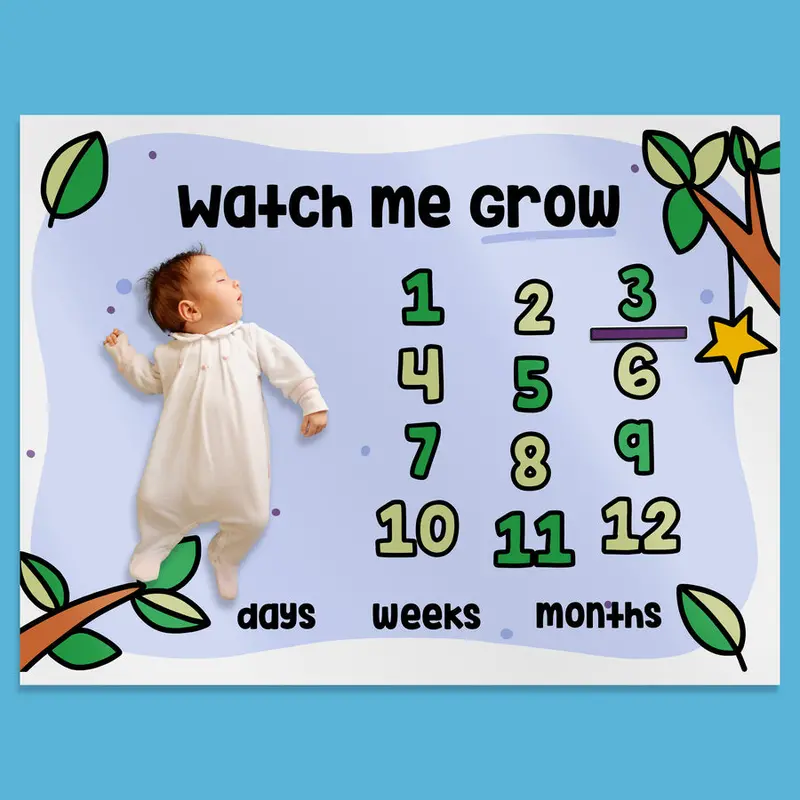 Growth-Tracking Baby Blanket With Height Chart 1