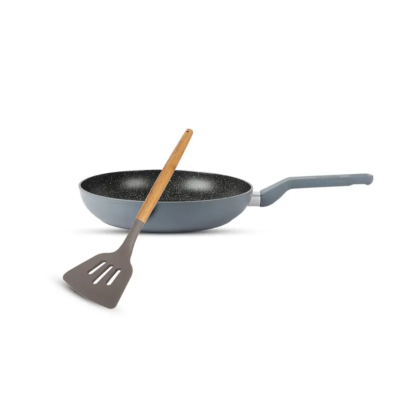 Haden Sabichi Perth Non-Stick Frying Pan & Silicone Turner Combo (24 Cm Pan + 32 Cm Slotted Turner) 1