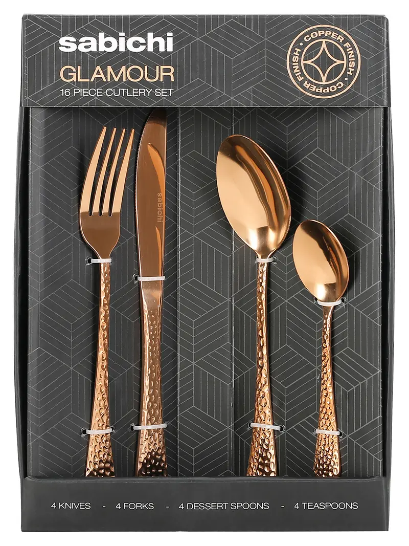 Hand-Hammered Copper 16-Piece Cutlery Set 1