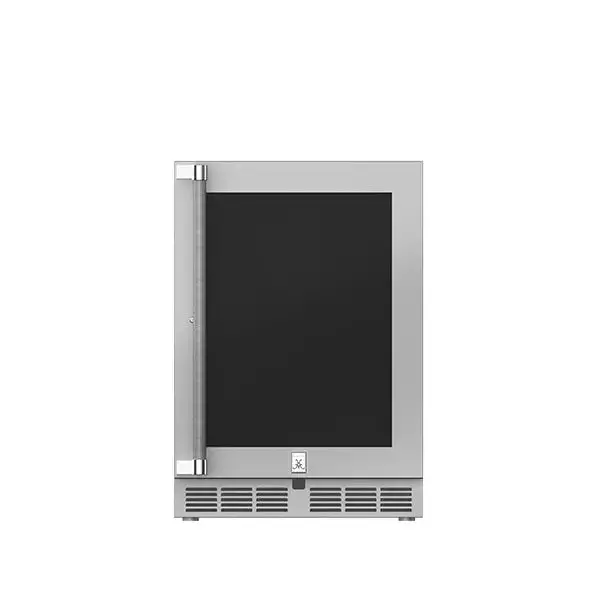 Hestan 24-Inch Outdoor Fridge With Lockable Glass-Front Door 1