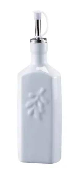 Hic Square Porcelain Oil Dispenser Bottle With Precision Spout – 16 Oz 1