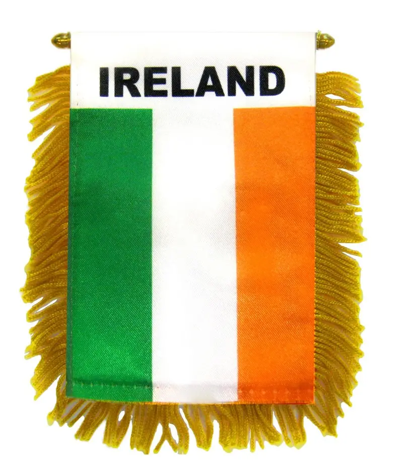 Ireland National Flag Decor – 4X6 Inch Vinyl Banner With String & Suction Cup 1